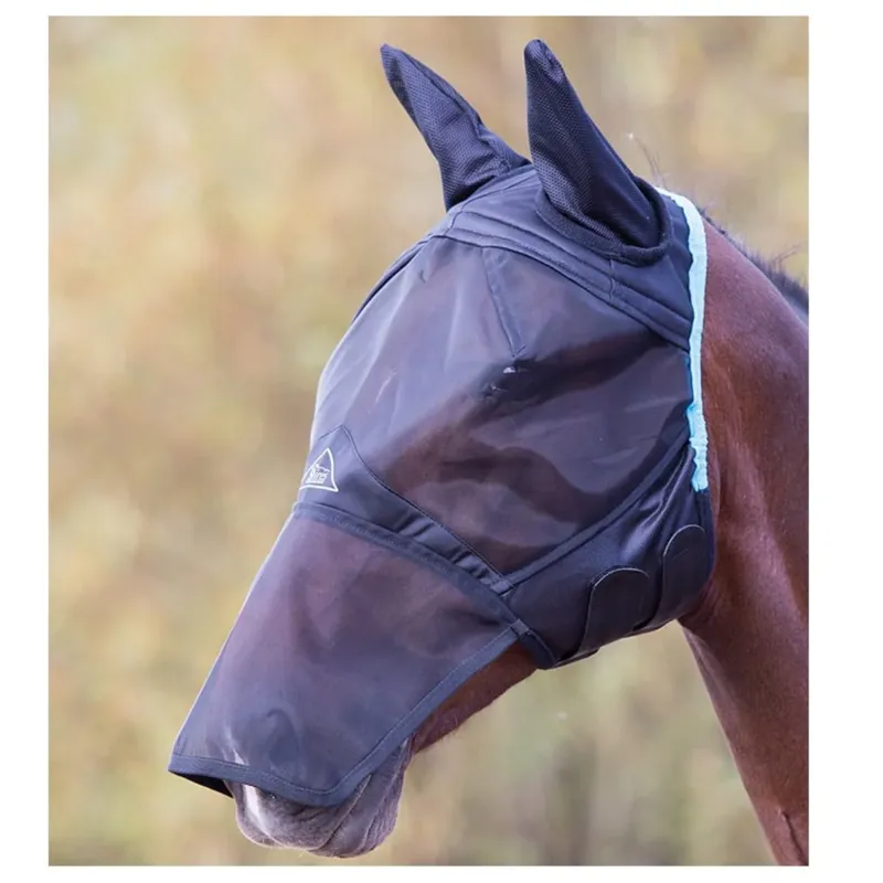 Shires Fly Mask with Ears and Nose - Black 